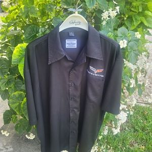 CORVETTE CLUB SHIRT w/LOGO SLEEVELESS SOLID BLACK COLOR